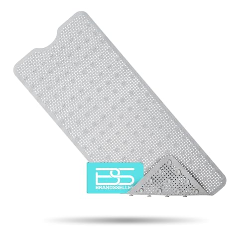 Brandsseller Alfombrilla antideslizante para bañera, aprox. 100 x 40 cm, color gris