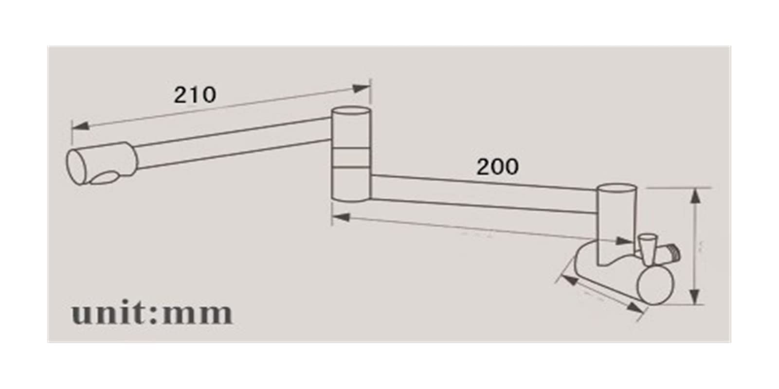 Grifo de baño, Articulating Kitchen Grifo de latón cepillado Níquel Pot Relleno Doble articulación Montaje pared Acabado