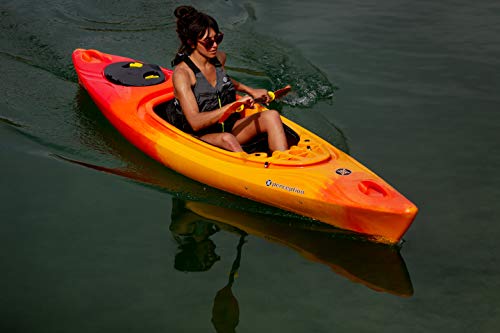Perception Joyride 10 | Sit Inside Kayak for Adults and Kids | Recreational and Multi-Water Kayak with Selfie Slot | 10' | Sunset