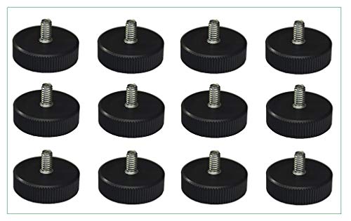 FURNI-PRO 12 pcs Table Bases Glides #1 4-20 for Restaurants & Homes, Extra Large Bottom w Side Strips for Stable Support and Easy Adjusting. Thread: #1 4-20 x 1 2 H, 12 pcs per Package (12, 1 4-20)