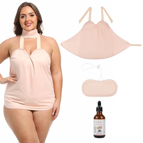 Castor Oil Pack Wrap, Castor Oil Vest Pack with 2oz Organic Castor Oil Cold Pressed Glass Bottle, Soft Cotton Flannel Anti Leakage 3 in 1 Castor Oil Pack Kit Come with Jamaican Black Castor Oil