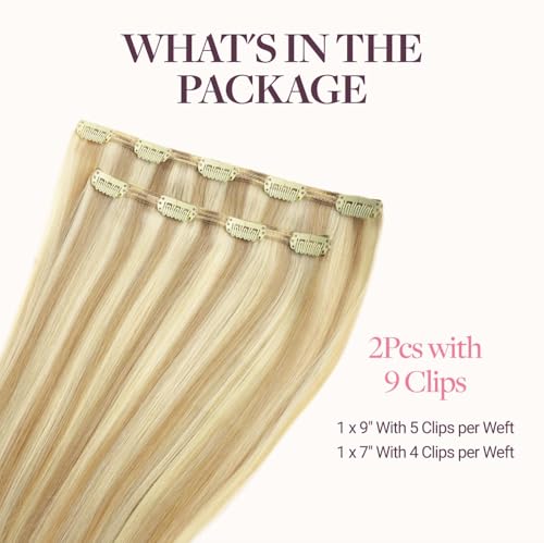 Image of GOO GOO Clip in Hair Extensions Real Human Hair Back Fill Extension 2Pcs