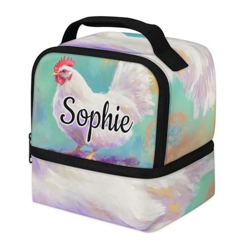 Image of Obtravar 20241225 (85) Lunch Bag Reusable Double Deck Insulated Lunch Box Waterproof Leakproof Cooler Bags for Work Picnic Travel