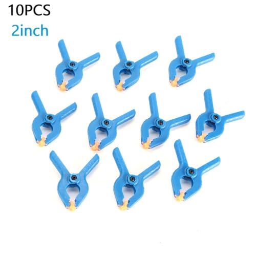 LuckQi 10pcs 2in Spring Clamps Woodworking Tools Plastic Nylon Grip Cramps Jaw Opening For Paper Cutting Canvas Plain Cloth Backgrounds - Image 2