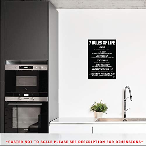 7 Rules Of Life Motivational Poster – Printed On Premium Cardstock Paper – Sized 11.7 X 16.5 Inch #TOP6