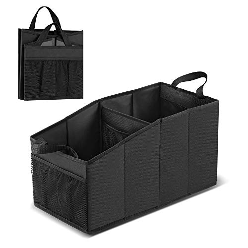Tsumbay Car Seat Organizer for Front and Back Seat Tote Car Organizer Waterproof Car Backseat Organizer Foladable Car Storage Organizer for Kids/Adults/Travel,Made of Durable Oxford Fabric-Black