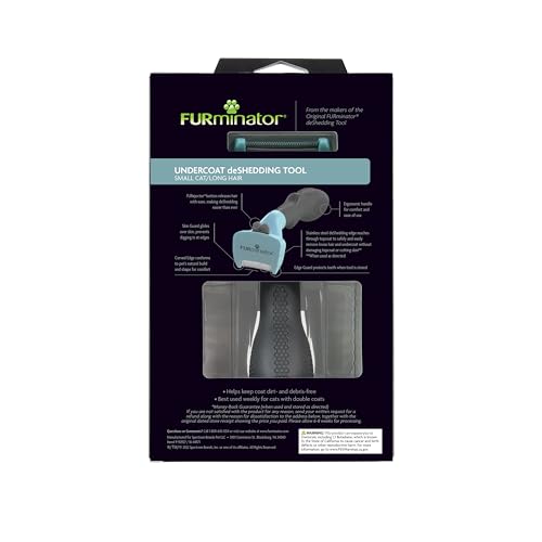 Image of FURminator deShedding Tool For Small Cats, Long Hair, Removes Loose Hair From Shedding