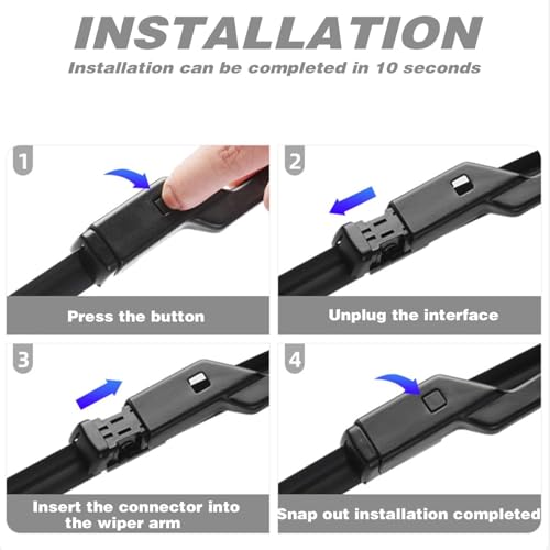 HIDOFILT Dual Rubber Blade Windshield Wipers for Audi Q5 2018 2019 2020 2021 2022 2023 2024 2025 / Q3 2015-2018 Replacement Wiper Blades with Rear 24"+20"+15inch (For 2018-2025 Audi Q5) by HIDOFILT - Image 6