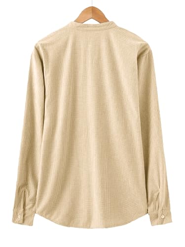 Image of Noble Monk Men Polycotton Solid Regular Shirt || Casual Plain Stylish Shirt for Man || Full Sleeve Band Collar Shirts for Men || Casual Wear for Man