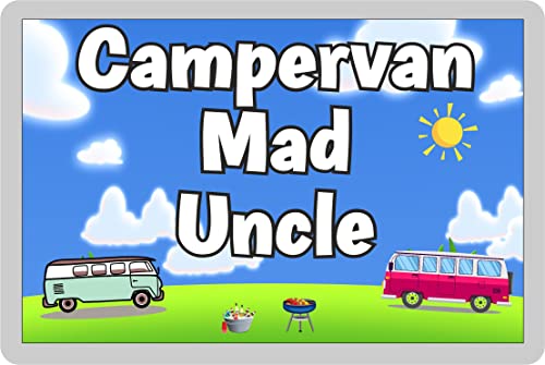 Uncle Campervan Fridge Magnet – Campervan Mad Uncle – Cute Fun Family Holiday Novelty Birthday Gift