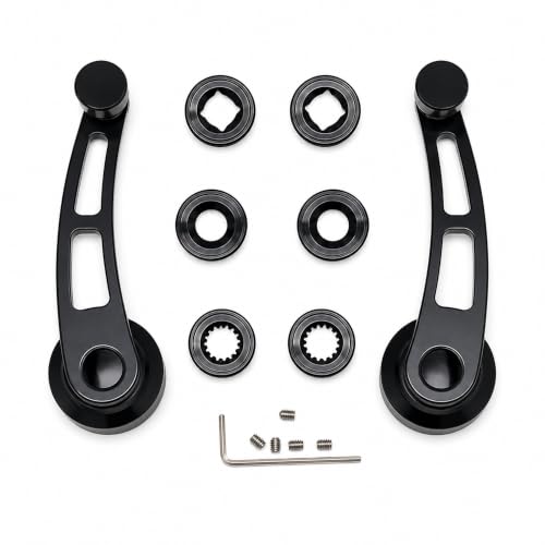 Image of 1 Pair Black Billet Aluminum 4-1 /4 inch Window Crank Handle Kit Fits for Hot Rod Chevy Ford C-hrysler