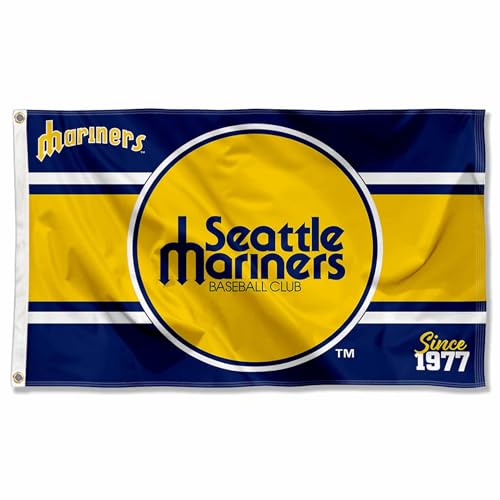 WinCraft Seattle Mariners Retro Vintage Throwback 3x5 Foot Grommet Banner Flag