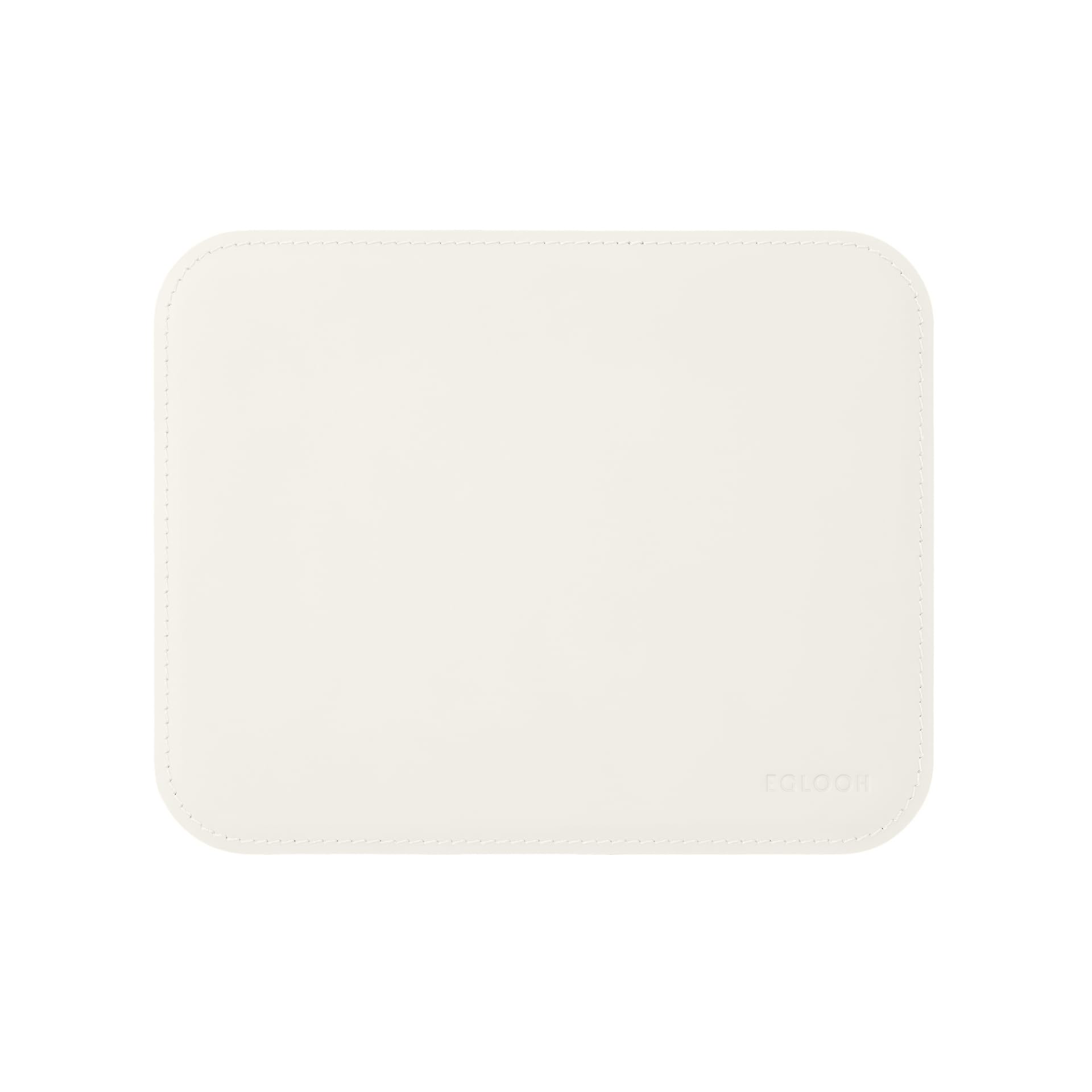 Eglooh - Herms - Mouse Pad in Cuoio Bianco cm 25x20 - Tappetino Mouse per Scrivania e Ufficio con Cuciture Artigianali e Angoli Arrotondati - Made in Italy