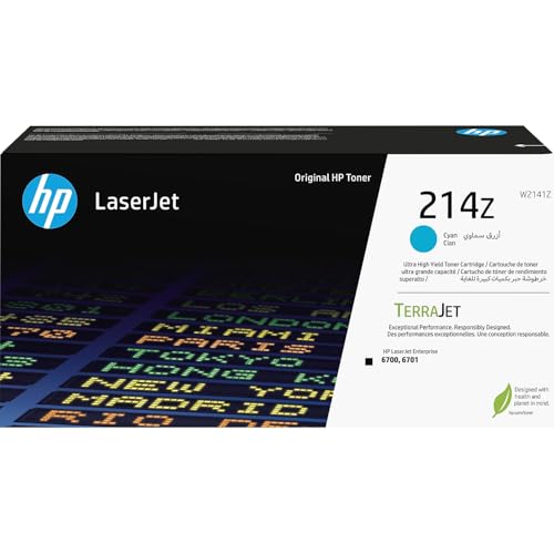 HP 214Z (W2141Z) Ultra High Yield Toner Cartridge Cyan in Retail Packaging