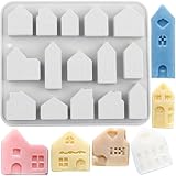 AIBOYA 15 Cavity House Silicone Candy Molds For Chocolate Candy