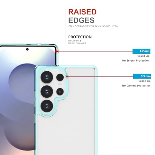 Image of TPU+PC Case for Samsung Galaxy S25 Ultra, [Anti-Yellowing Technology] [Military Grade Drop Protection] Shockproof Case Slim Hybrid Phone Case for Samsung Galaxy S25 Ultra 5G - Crystal Aqua Blue