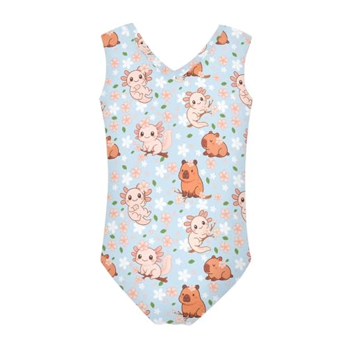 Image of Swimsuits for Girls 3-14 Summer Kids Bathing Suits Gymnastics Leotards One Piece Swimwear