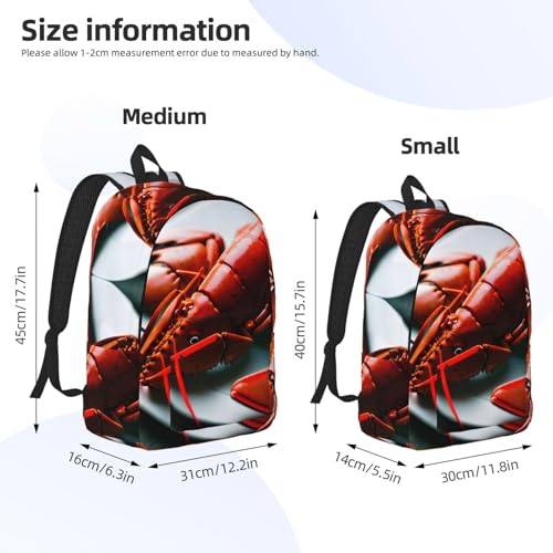 Sac à dos noir imprimé homard pour ordinateur et week-end - 4