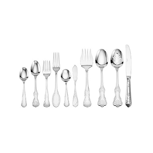 Wallace Hotel Lux 77-Piece 18/10 Stainless Steel Flatware Set, Silver, Service For 12 - #TOP1