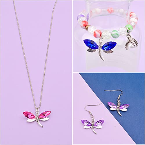 24Pcs 8 Colors Rhinestone Dragonfly Charms Crystal Animal Insect Dragonfly Inlaid Rhinestone Pendants With A Box For Women Girls Diy Bracelet Necklace Jewelry Making #TOP4
