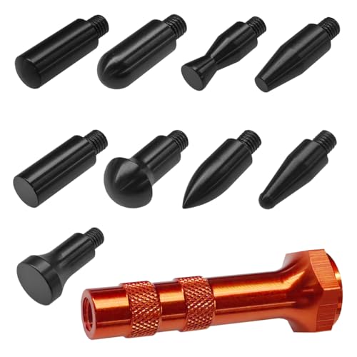 UHANBUT Paintless Dent Repair Kit, 9 Different Shaped Hammer Heads & Metal Tap Down Pen, DIY Vehicle Body Dent Remover Tool Set for RV, SUV, Truck