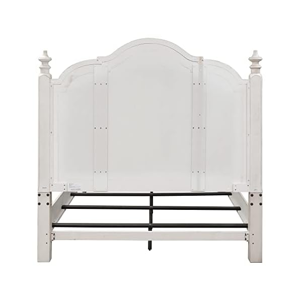 Liberty furniture industries farmhouse reimagined queen poster bed w65 x d89 x h64 white  urban country home decor