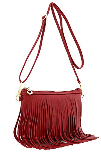 Image of FashionPuzzle Small Fringe Crossbody Bag with Wrist Strap