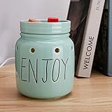STAR MOON Wax Warmer for Home Décor, Home Scentsy Warmer, Rae Dunn Decor, No Flame, Removable Dish, with One More Bulb, Teal (Mason Jar)