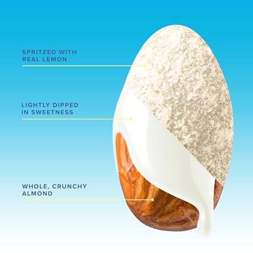 SkinnyDipped Lemon Bliss Almonds, Chocolate Covered Almonds, Low Sugar, Gluten Free, Healthy Snack, 1.2 Ounce Bags (Pack of 15)