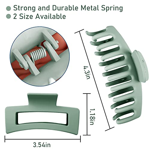 8 Pcs Morandi Hair Claw Clips, Strong Hold Hair Clips For Women Thick Hair, Matte Hair Claws For Thin Hair (4Pcs 4.3 Inch + 4Pcs 3.54 Inch) #TOP2