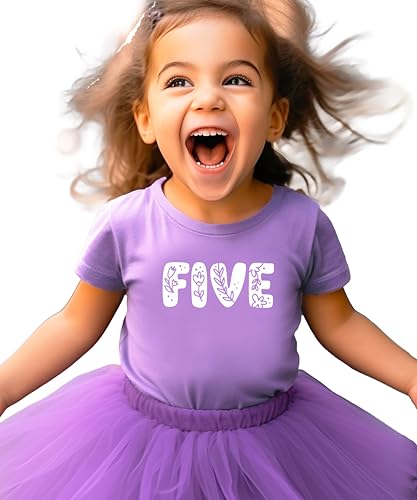 Image of Floral Numbers Ages 1-7 Birthday Girl Shirt for Baby & Toddler Youth Girls