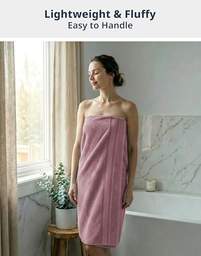 Image of Lane Linen 100% Cotton Luxury Bath Towel Set - 18 Pieces - Zero Twist, Quick Dry, Highly Soft & Absorbent - 6 Bath, 6 Washcloths, 6 Hand Towels for Bathroom - Sustainably Produced - Wishful Mauve