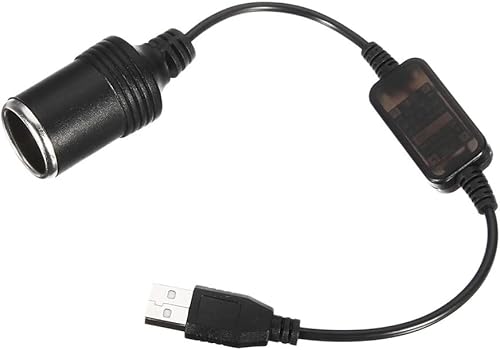 Miniatura 7 de Adaptador de cigarrillos, USB A macho a enchufe de cigarrillos de coche hembra de 12 V, cable convertidor de corriente para grabadora de conducción,