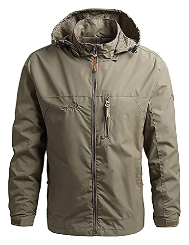 Chaqueta para hombre ligera impermeable marrón talla 4XL miniatura 1
