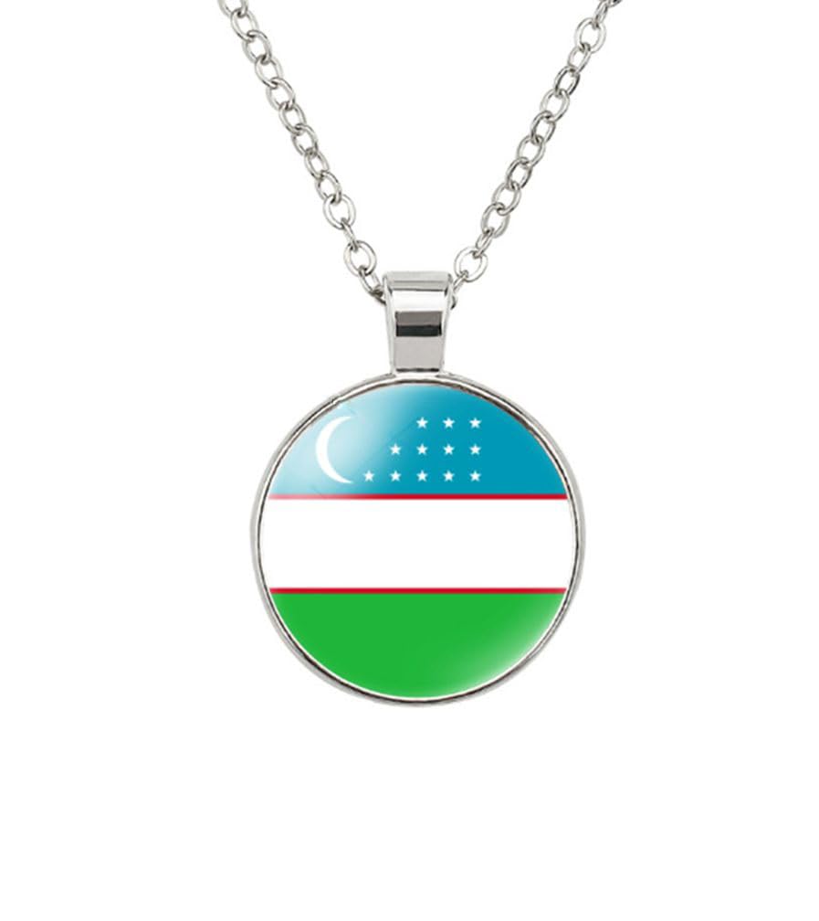 World Most Countries Flag Zinc Alloy Necklace Pendant Necklace for Men Women