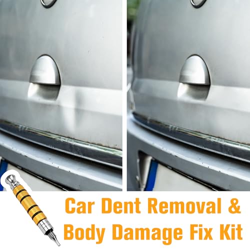 Image of Paintless Dent Repair PDR Tap Knockdown Tools, Hammer Removal Kit with Healing Pen Remover Hand Puller Glue Stick, Suction Cup Get Dent Out Of Car Body Damage, Scratch Metal Surface Fix Hail Knockout