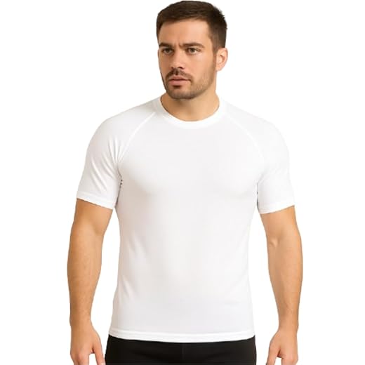 Camisa UV Segunda Pele Masculina Manga Curta Proteção Solar Academia Corrida Praia Esporte