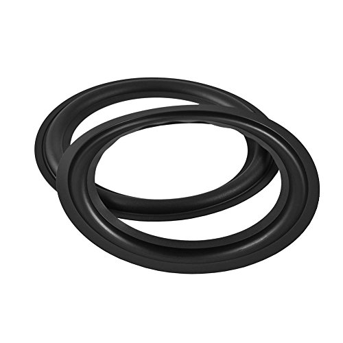 Image of Yoidesu 2pcs Black Color 8 inch Rubber Speaker Edge Surround Rings Replacement Parts for Speaker Repair or DIY,Perforated Rubber Speaker Foam Edge Subwoofer Surround Foam Replacement Parts