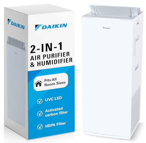Image of Daikin MCKB70YSAU Room Air Purifier for Home, HEPA, Activated Carbon, Pre-Filter and UVC LED Light, Zero Ozone Product, CARB Certified, 12.5 x 12.5 x 30 in