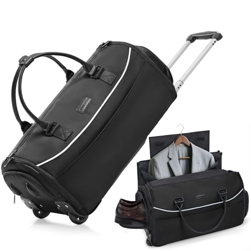 Fanwoli 3-in-1 Rolling Garment Bag with Shoe & Organizer