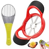 Matériaux Premium et Durabilité Exceptionnelle: Le découpe pomme possède une lame en acier inoxydable robuste et une poignée ABS antidérapante, résistante à la rouille. L'outil avocat en plastique durable offre une conception ergonomique, avec une prise sécurisée pour une utilisation optimale