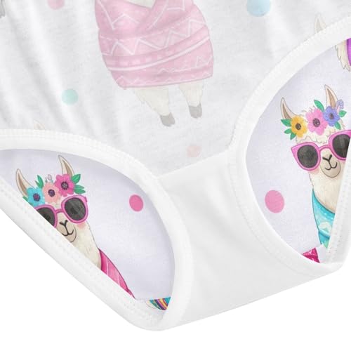 Cute Llamas Flower Crowns Underwear for Girls, Toddler Panties, Girls Underwear Cotton, 2–8 Years4
