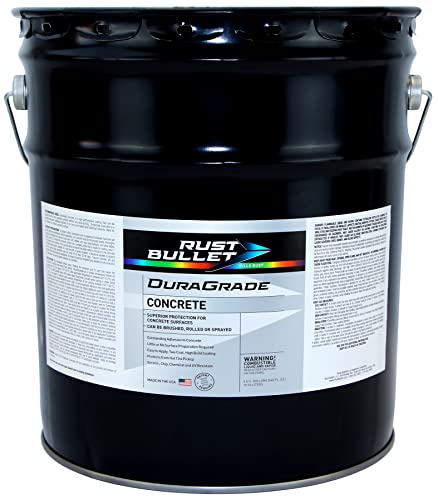 RUST BULLET DuraGrade Concrete - Orange - 5 Gallon - High-Performance, Easy-To-Apply Concrete Paint for Garages, Basements, Porches & Patios, No Etching Needed