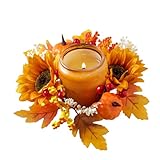 Rustikale Kerzenringe Herbstkranz Dekoring 7,5 cm Natürliche Girlande Kreative Tischdekoration Für Kegelkerzen Blumendeko Saisonartikel | Für Küche Zuhause Hochzeit Tisch Schrank Feiertage Herbst Weih
