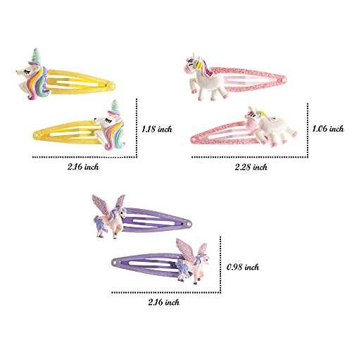 Unicorn Snap Hair Clips 6Pcs Little Girls Toddlers Kids Hair Clips,Unicorn Party Birthday Gift #TOP6