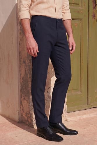 Image of Allen Solly Men's Formal Trousers | Premium Cotton Fabric | Comfy Fit for Office & Business Wear