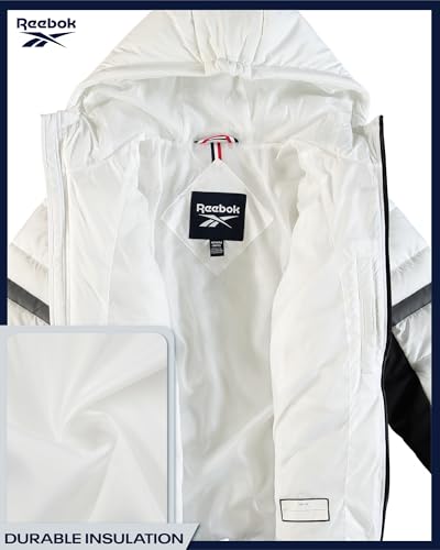 Image of Reebok Boys Puffer Jacket - Heavyweight Quilted Wind & Water Resistant Boys Winter Coat - Insulated Bubble Kids Winter Jacket