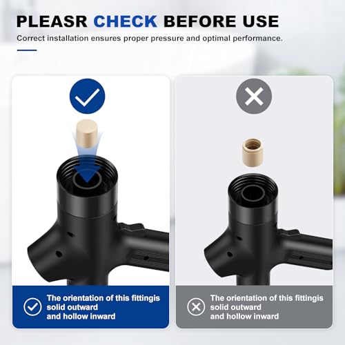 Image of High Pressure Toilet Plunger, Heavy Duty Plunger for Bathroom, Dark Black | Toilet Unclogger Tool for Drain Clog, Heavy Duty Toilet Plunger with Pressure Gauge, 4 Heads for Bathroom, Sink, Shower