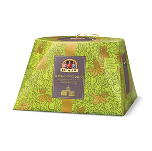 PANETTONE TRE MARIE PEAR AND DARK CHOCOLATE EXTRA 930 GR WITHOUT RAISES AND CANDITS