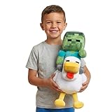 Jay Franco Minecraft Plush Pillow Buddy - Large 20 Inch Soft Plushie Stuffed Pillow, Gray - Chicken Jockey